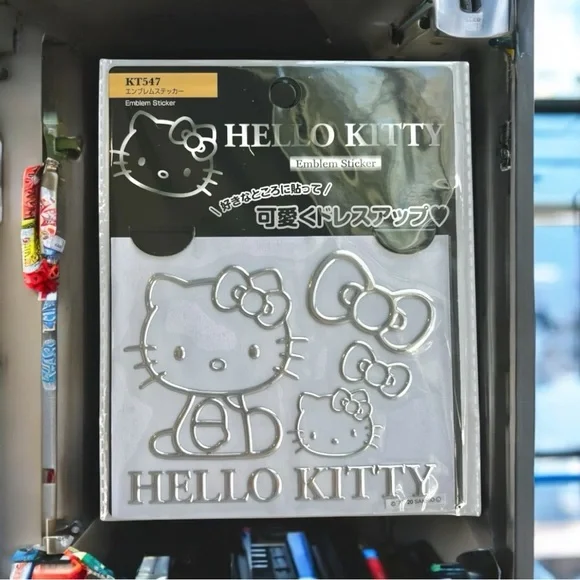 Sanrio Hello Kitty Kawaii Decal Cute Car Sticker Silver Gray KT547 Japan New - Picture 7 of 11